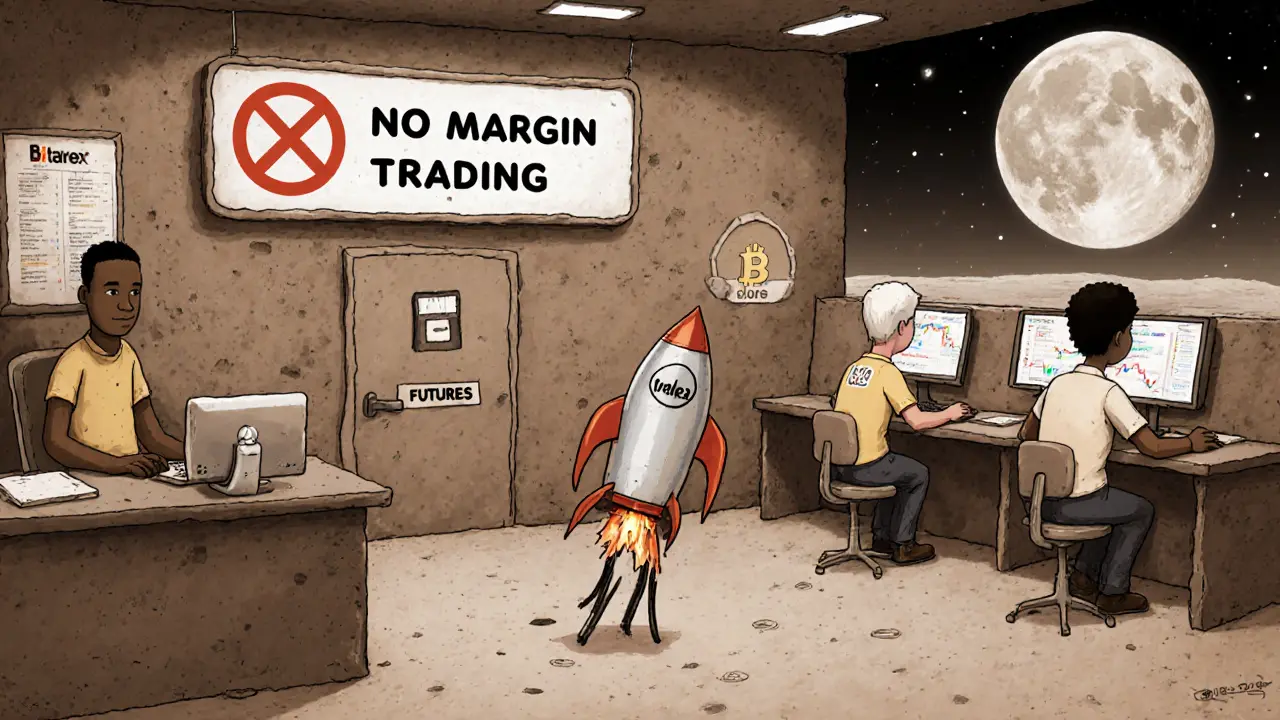 Users from emerging markets trading on HollaEx while futures trading remains locked, with a small rocket heading toward a 2025 milestone.