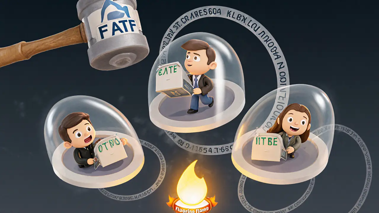 Diverse users receiving Monero through private mailboxes, shielded by encryption layers from a regulatory hammer.