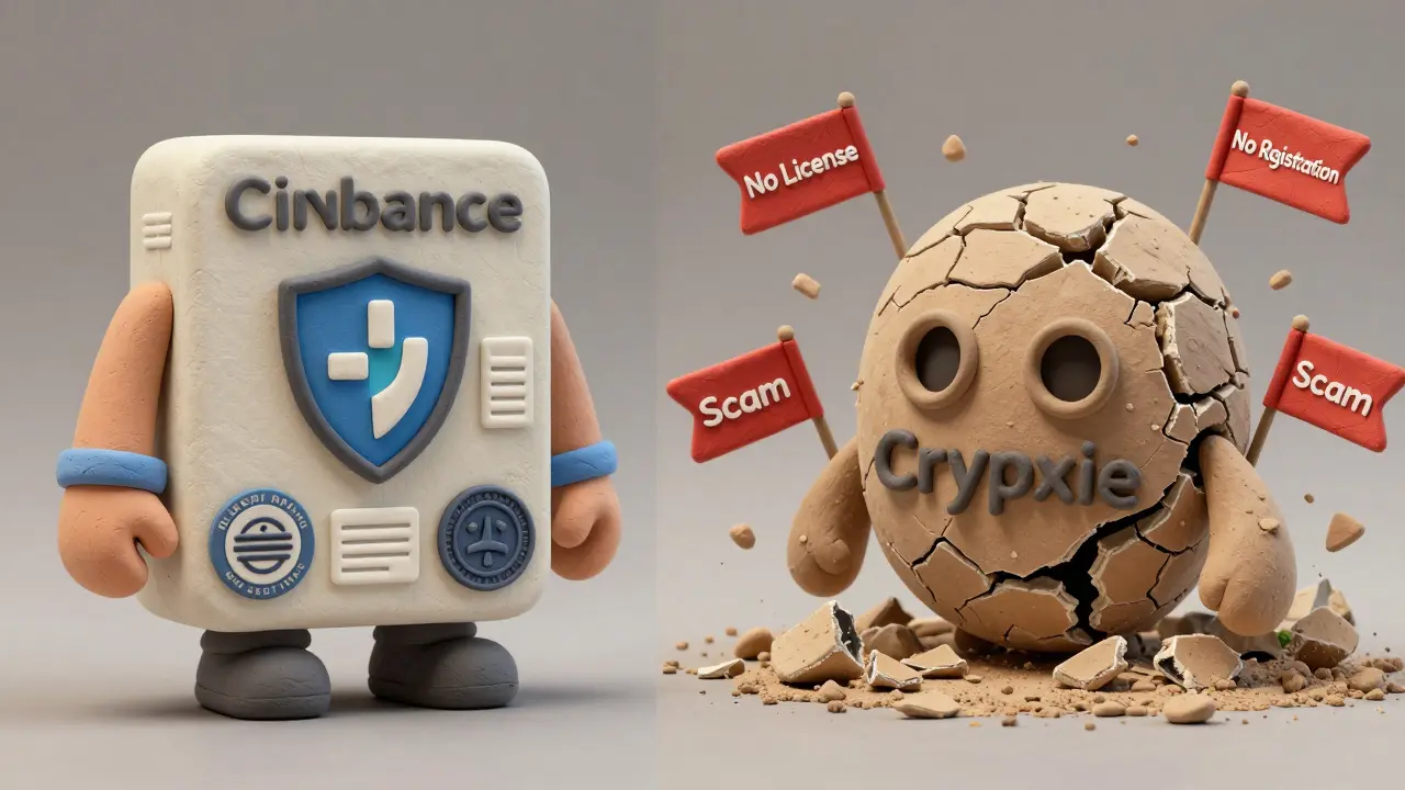 A clay comparison: a secure legitimate exchange vs. a crumbling fake one.