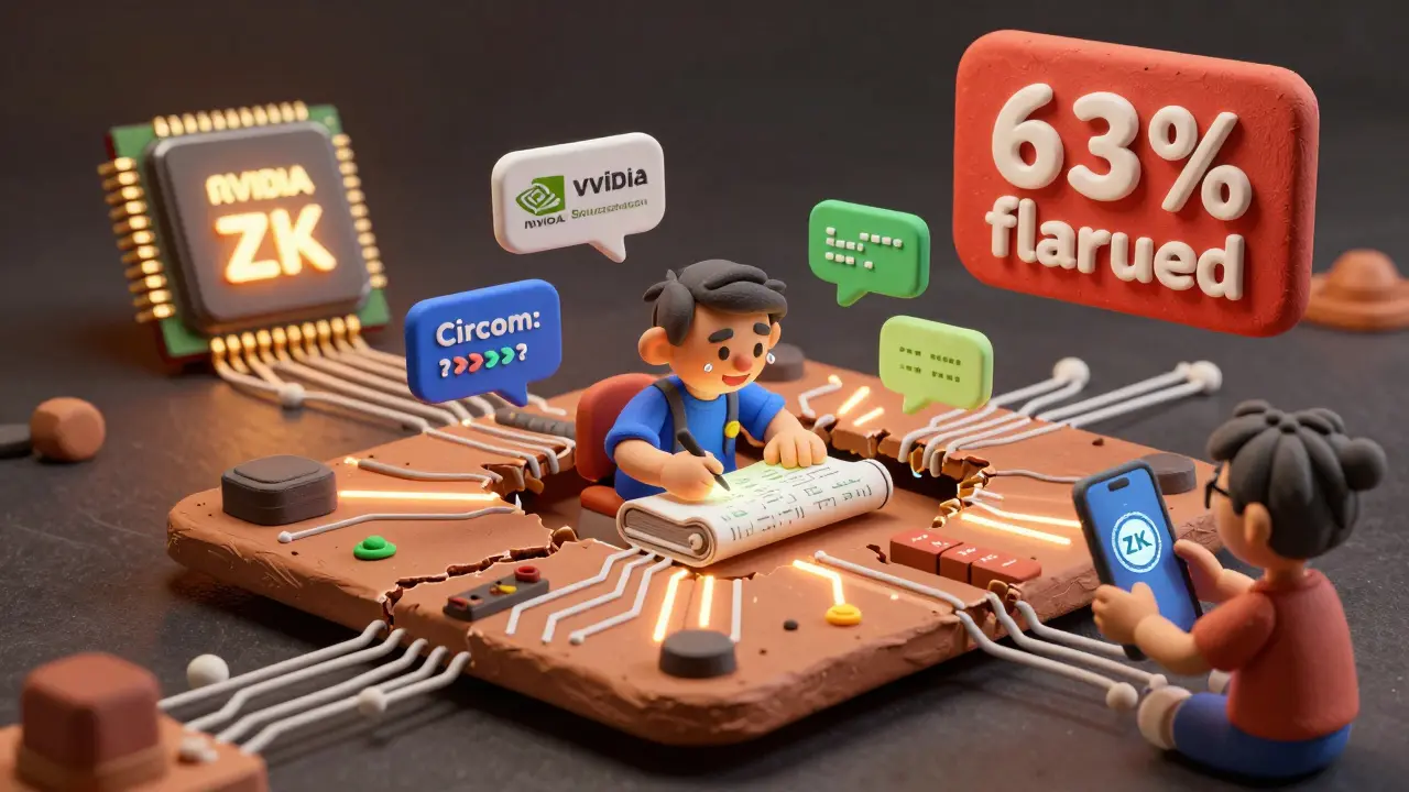 An engineer struggles with a flawed ZK circuit while a future-ready smartphone glows nearby.