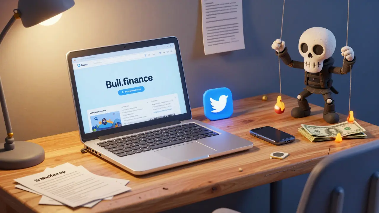 Safe crypto practices shown with official website and untouched wallet, contrasting scam clutter.