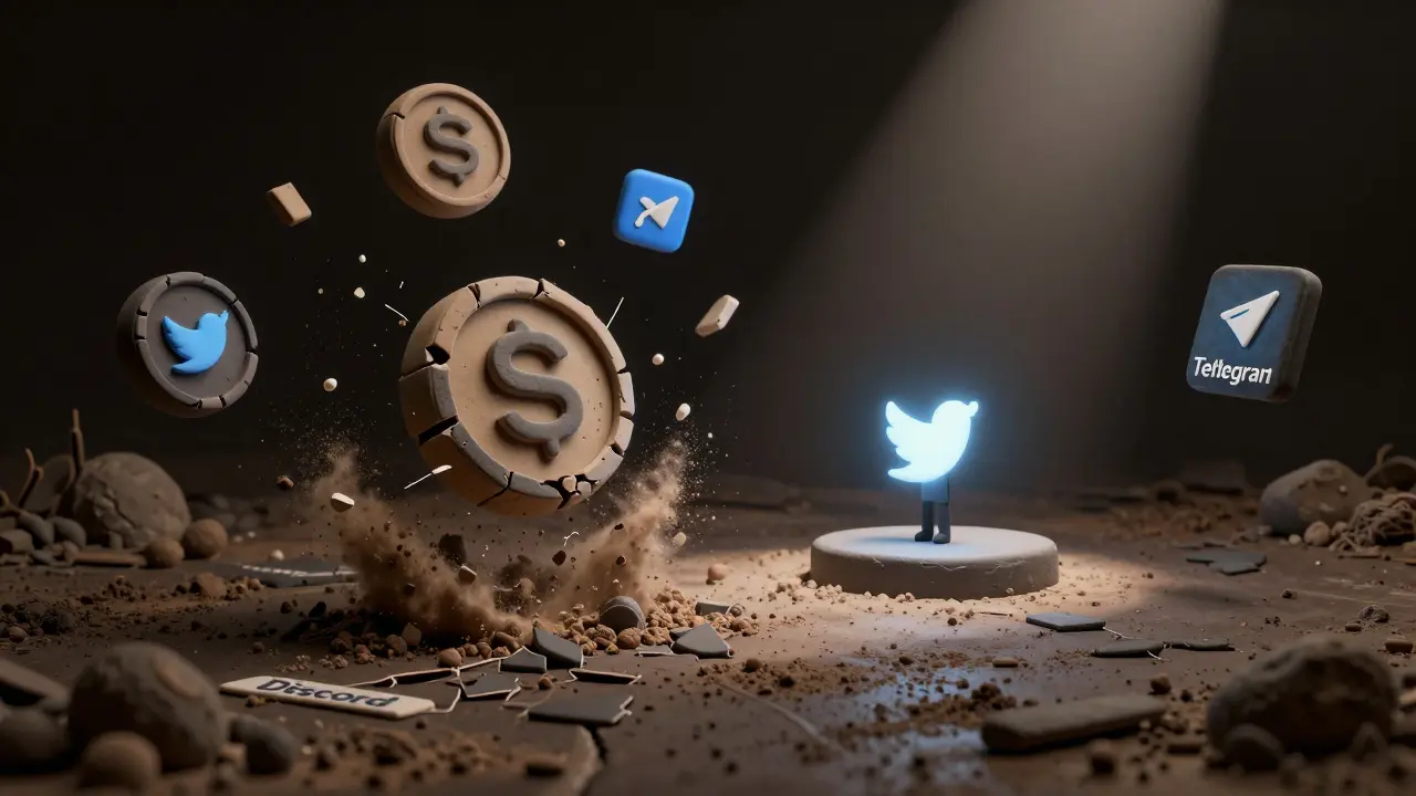 Fading SCIX tokens in a digital wasteland, with only the Bitget logo remaining as a trusted beacon.