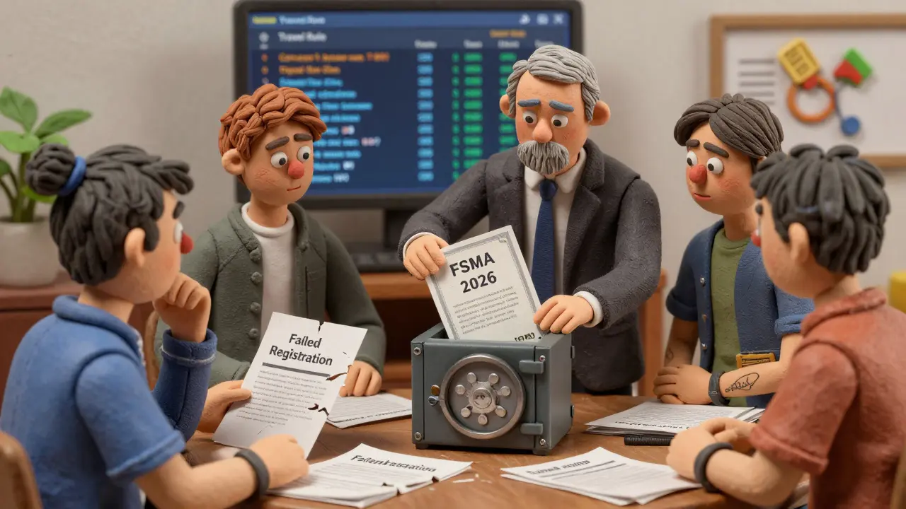 A crypto team watches failed paperwork crumble as their manager secures a compliance certificate for FSMA 2026.