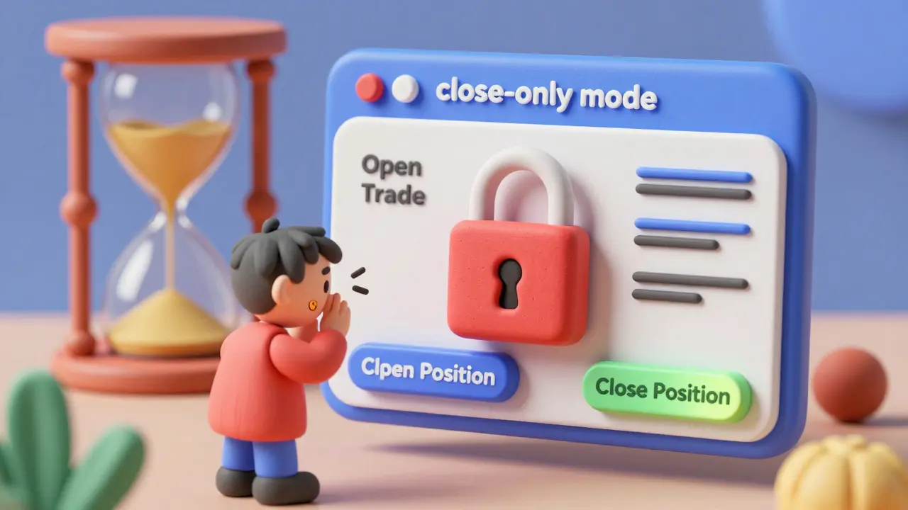 Clay character facing a locked trading dashboard with a countdown hourglass.