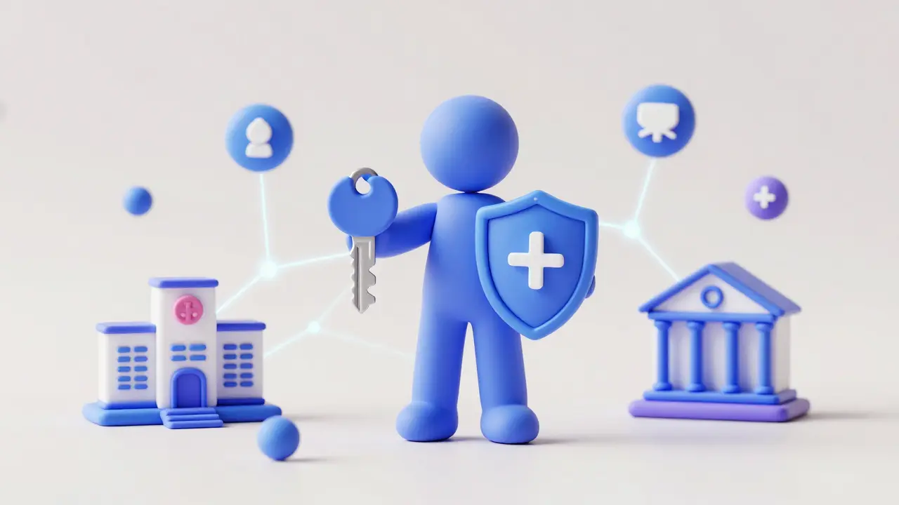 Clay style image of a person controlling their own digital identity and data connections.