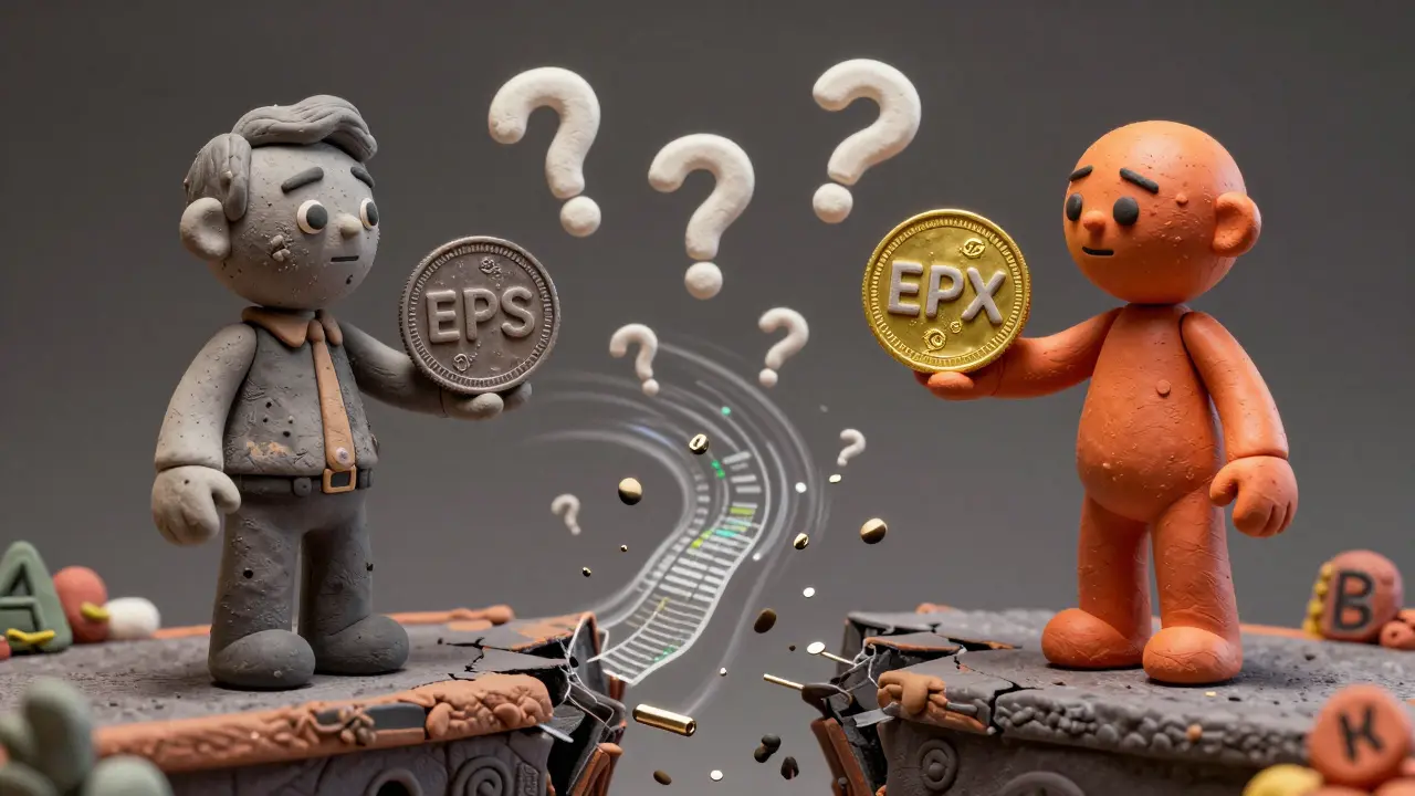 Clay art showing confusion between legacy EPS and new EPX tokens
