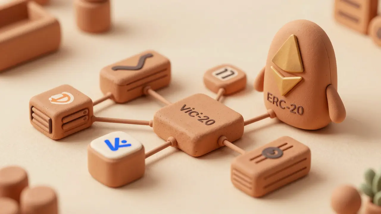 Clay art showing VIDYA token integration with Ethereum wallet infrastructure