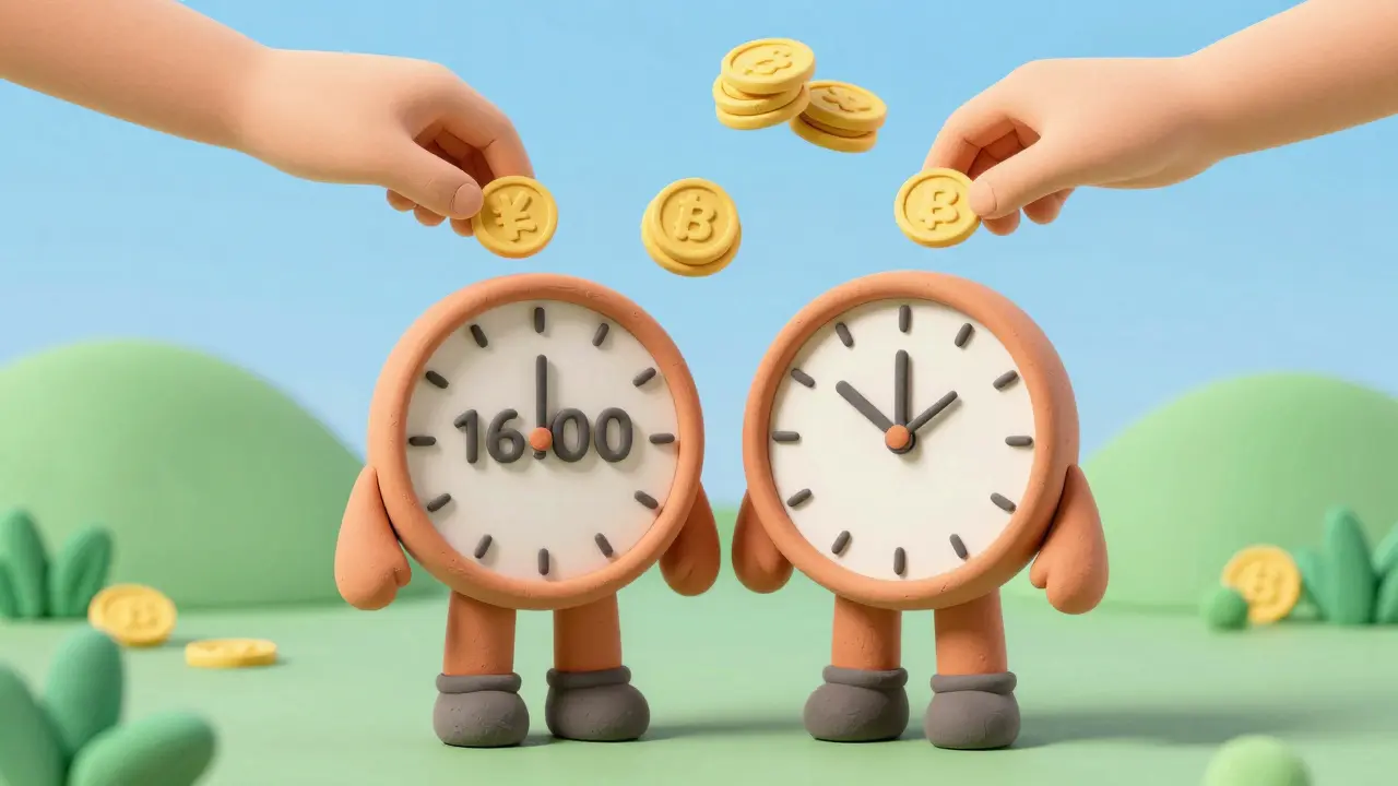 Clay figures of exchanges and clocks symbolizing the May 2024 snapshot event