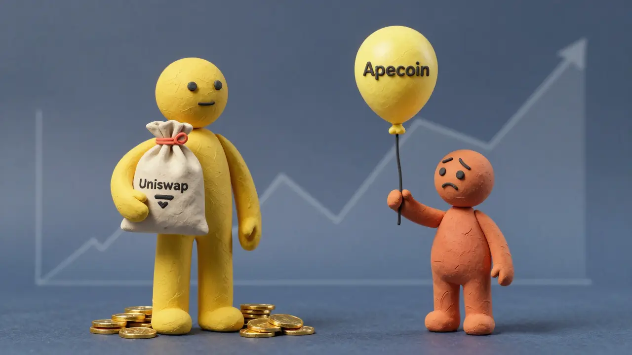 Clay figures showing successful vs failed crypto airdrops
