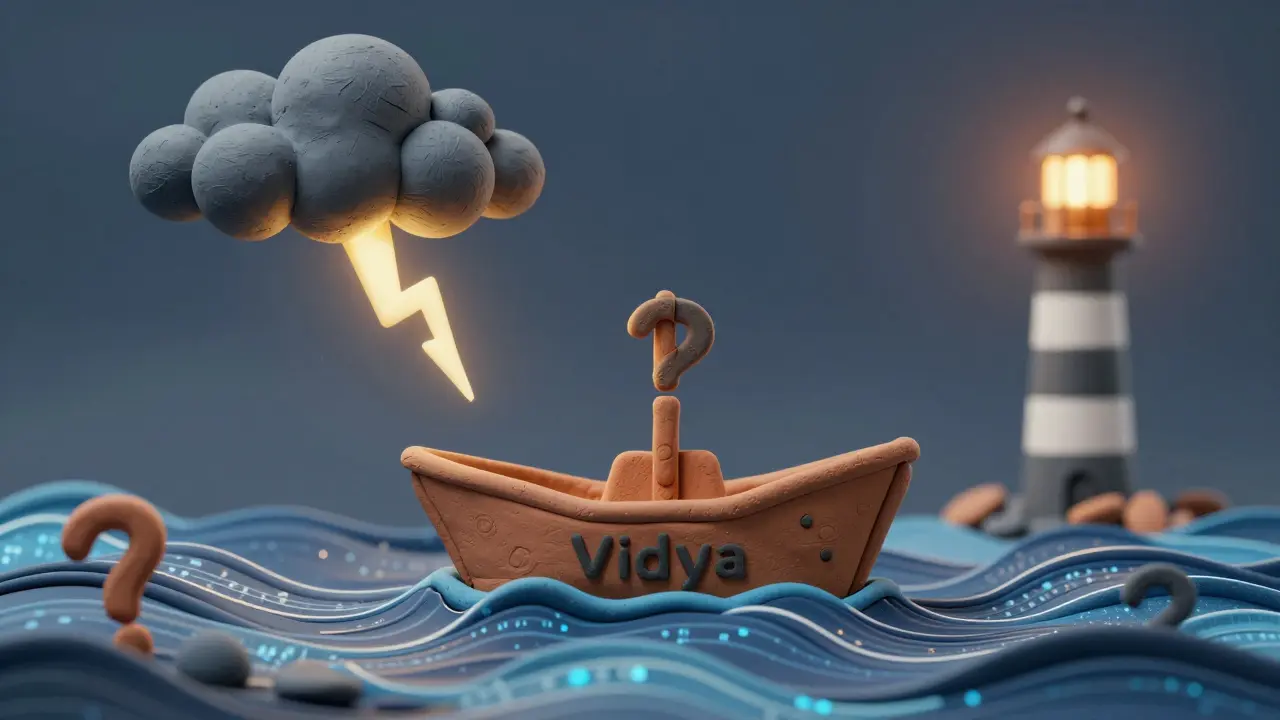 Clay illustration of a boat navigating risky crypto market waves