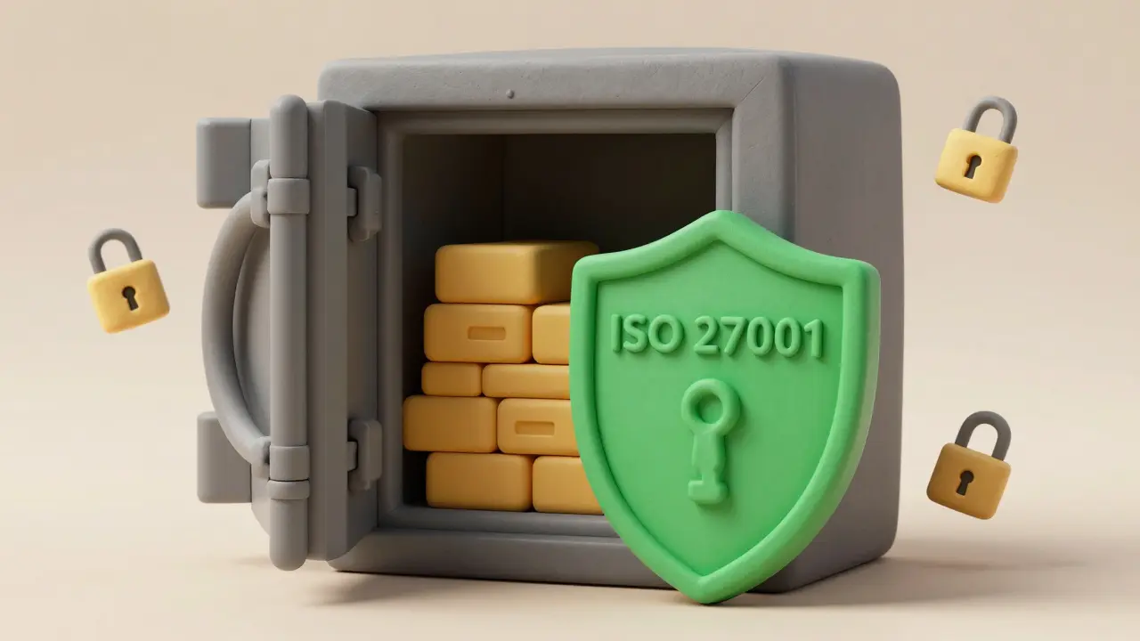 Clay illustration of a secure vault with a shield, symbolizing crypto security and compliance.