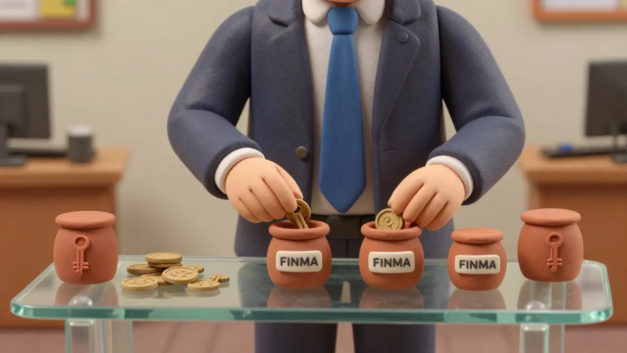 Clay illustration of regulatory oversight sorting crypto tokens into categories