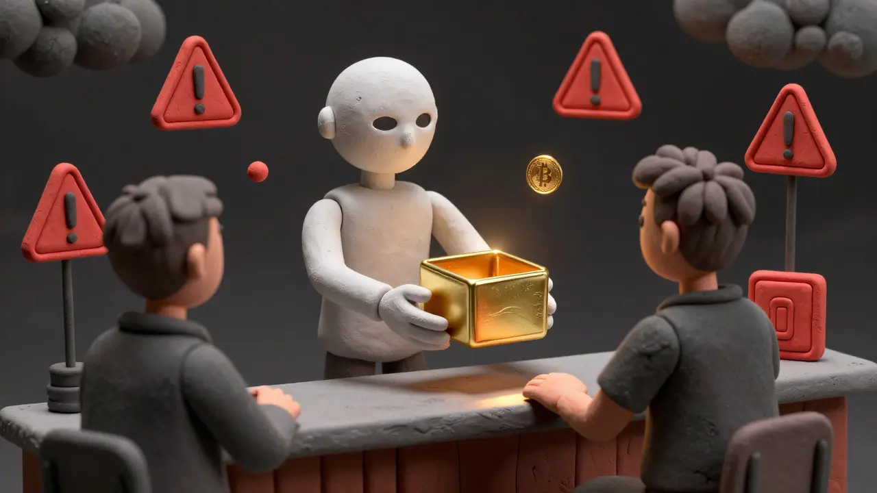 Clay illustration warning about scammers offering fake airdrops for abandoned tokens