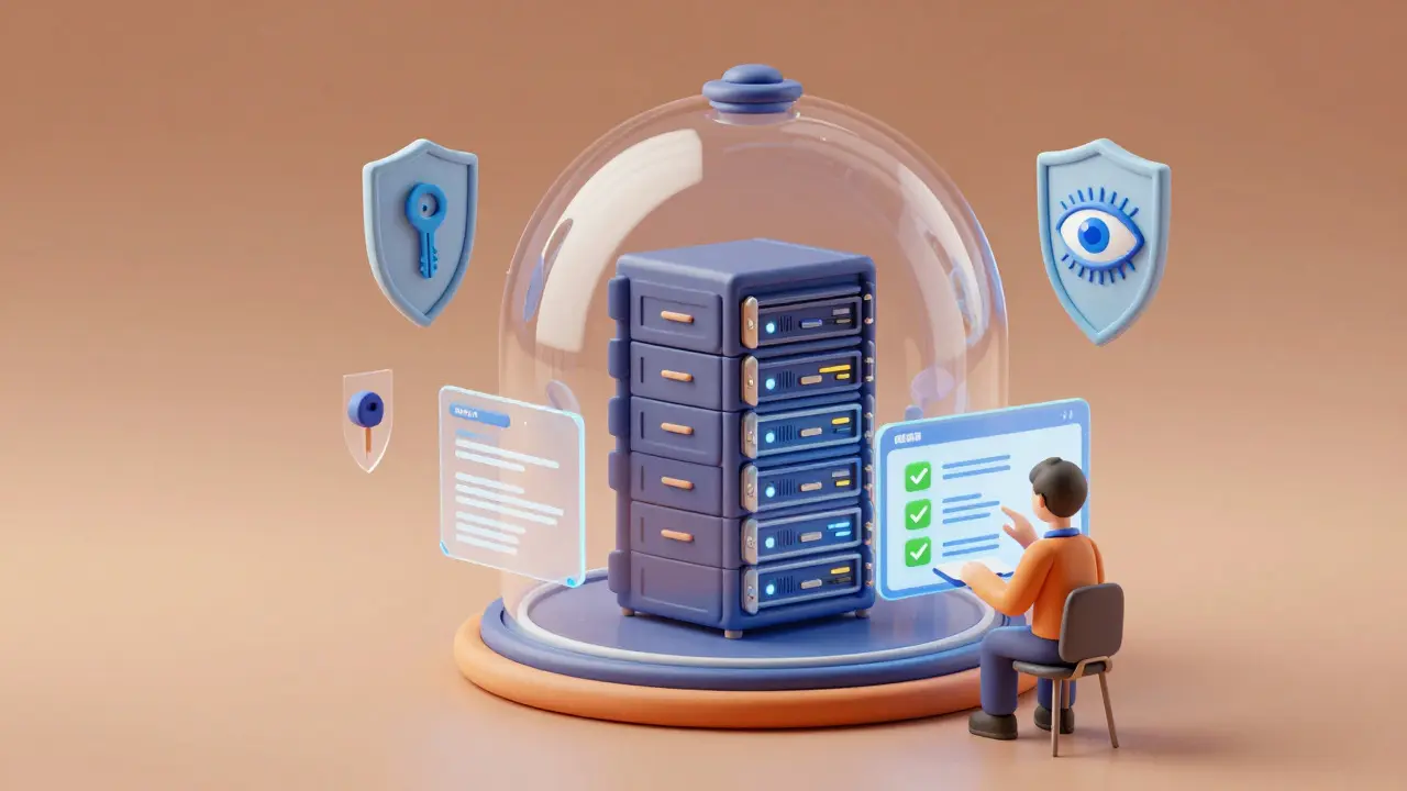 Clay art of secure cloud vault with AI monitoring shields