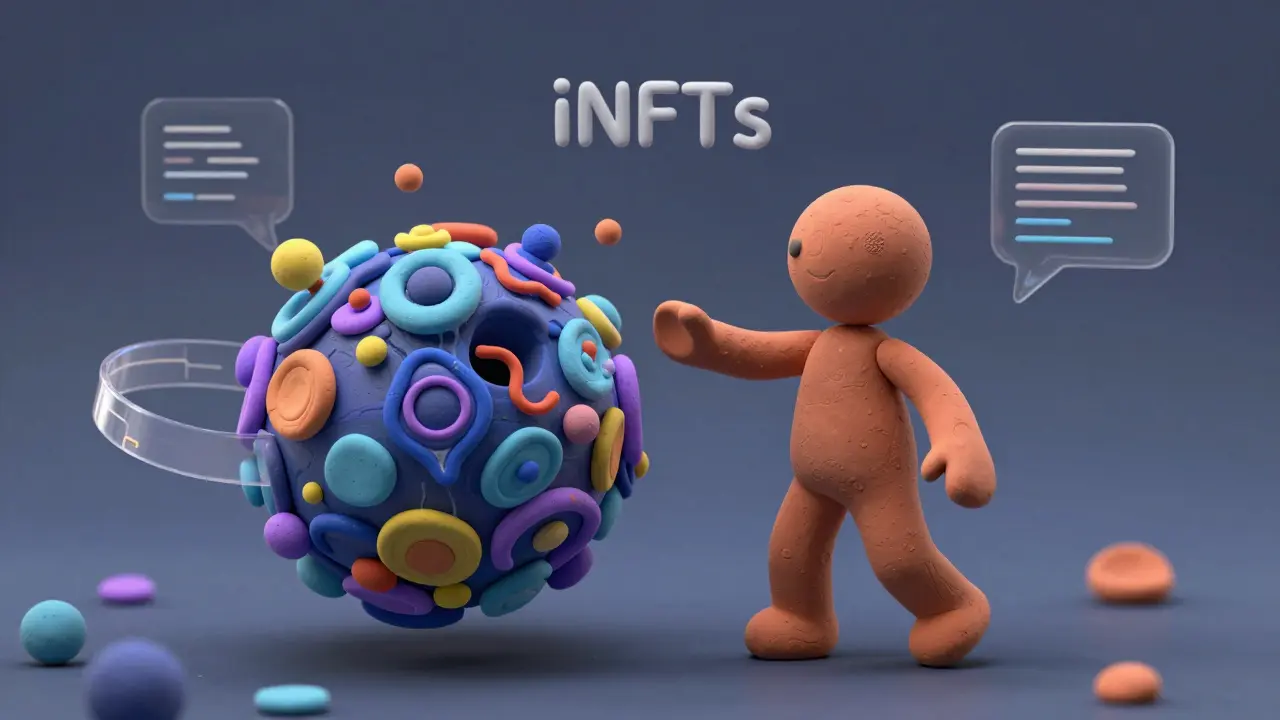 Clay figure interacting with a morphing AI-driven digital sculpture.