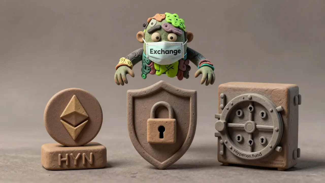 Clay illustration distinguishing real Hyperion projects from scam