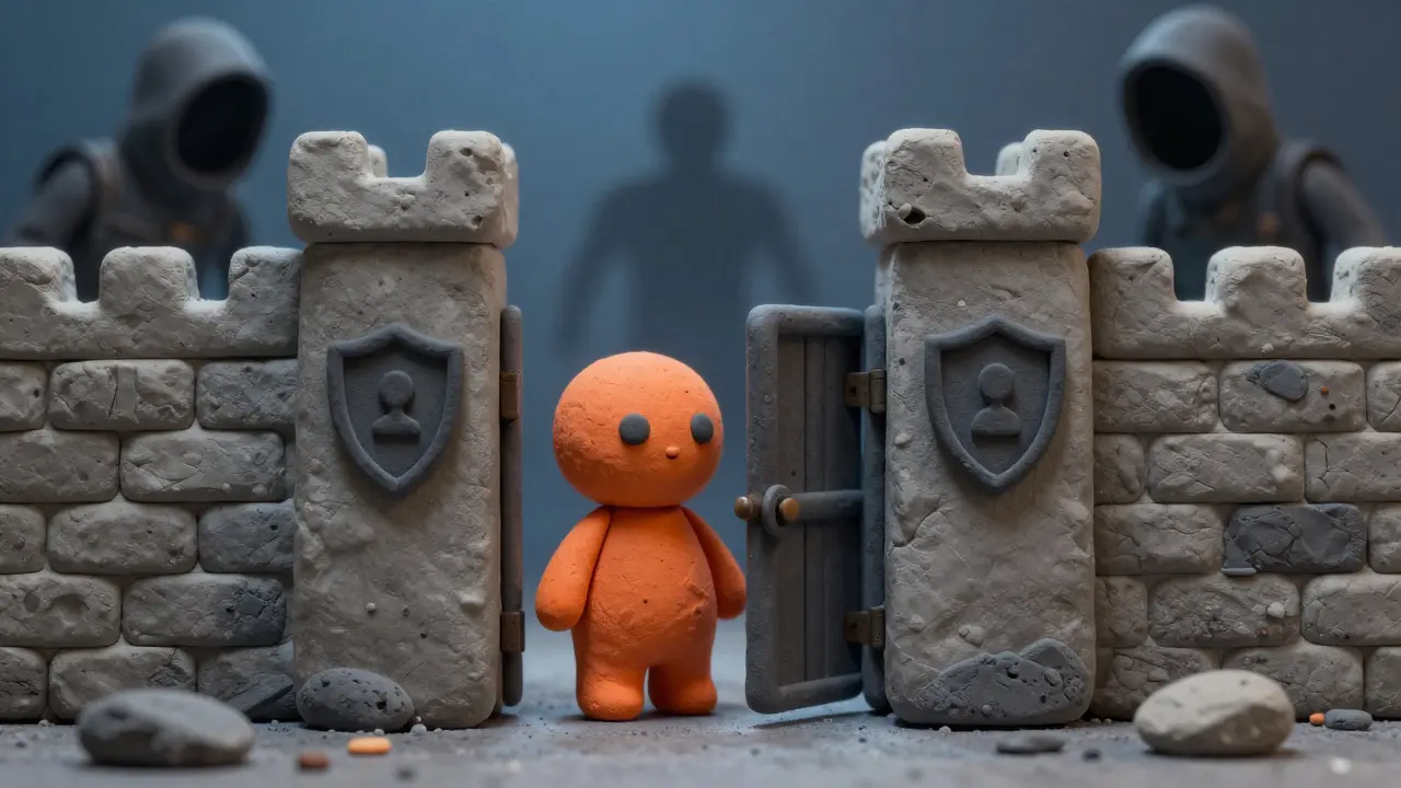 Clay illustration of user facing security risks from open social wallet