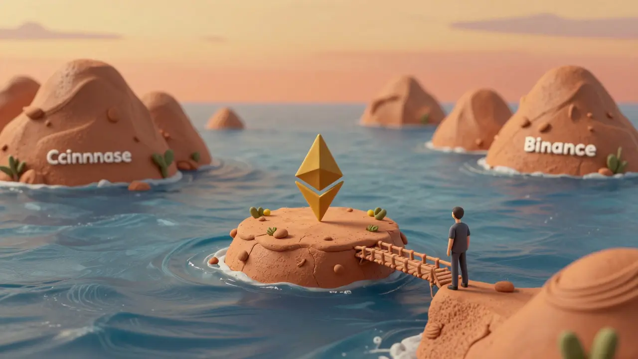 Clay island representing niche exchange isolated from major platforms