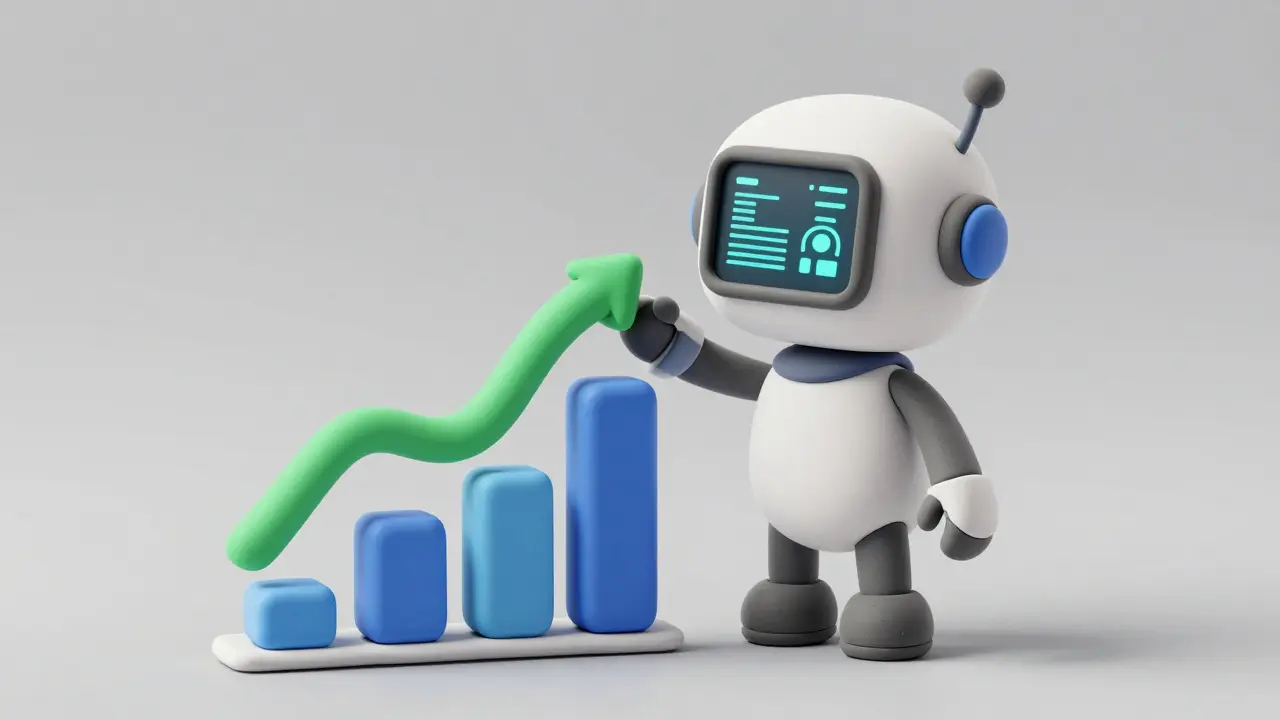 Robotic clay figure managing liquidity bars on a graph