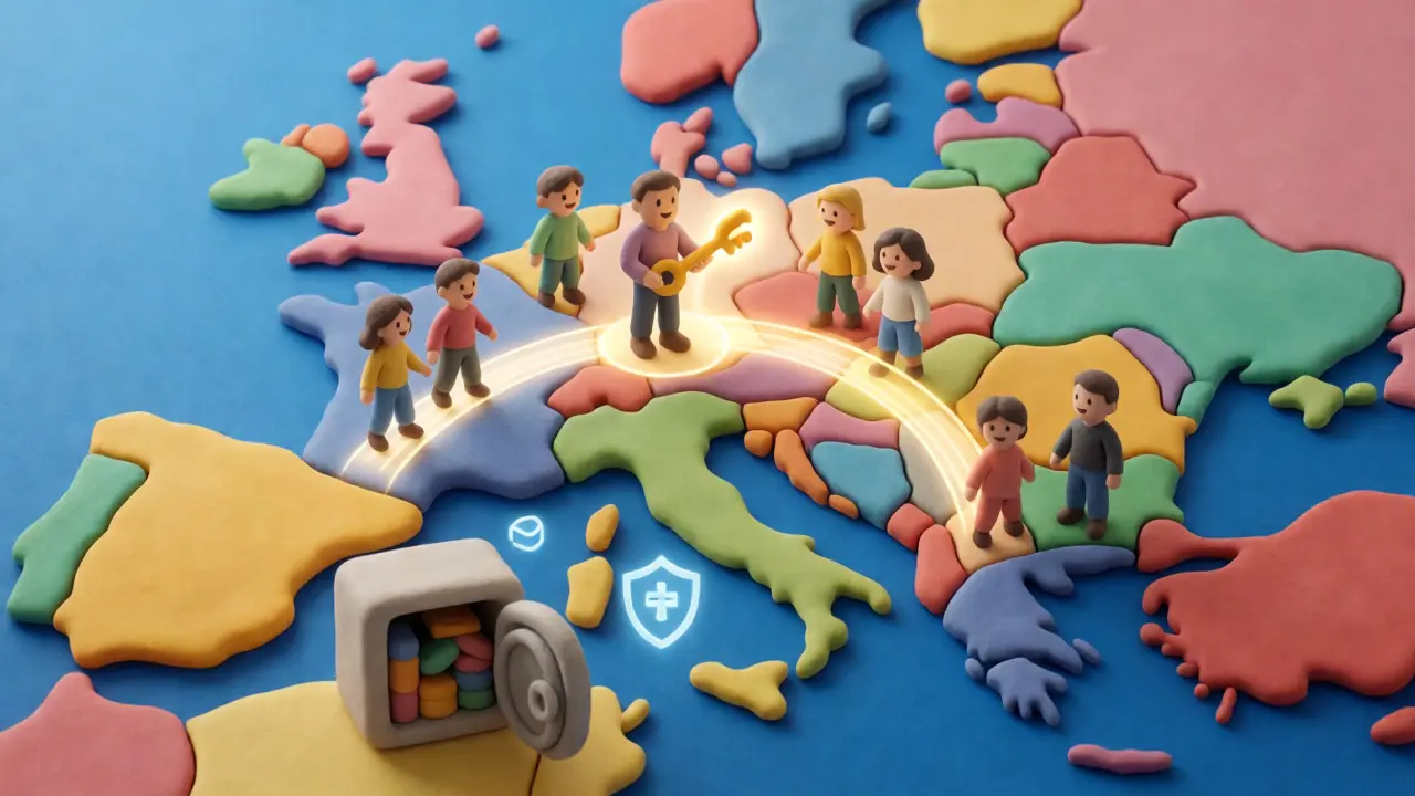 Clay map of Europe showing MiCA passporting connections from Malta
