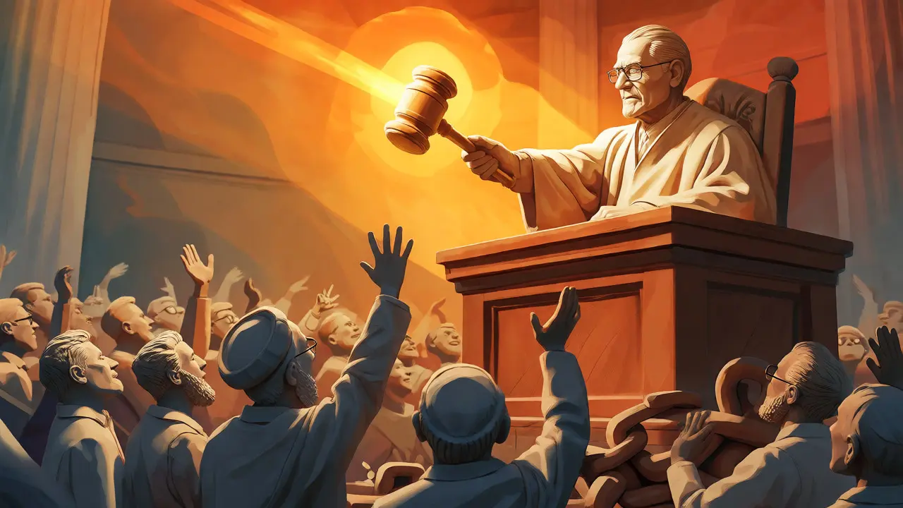 Clay art of a judge striking a gavel to lift crypto bans