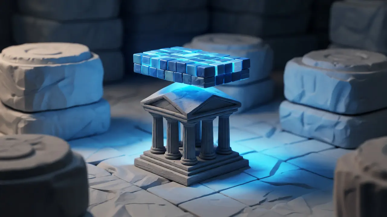 Miniature clay bank balancing small slice of digital assets