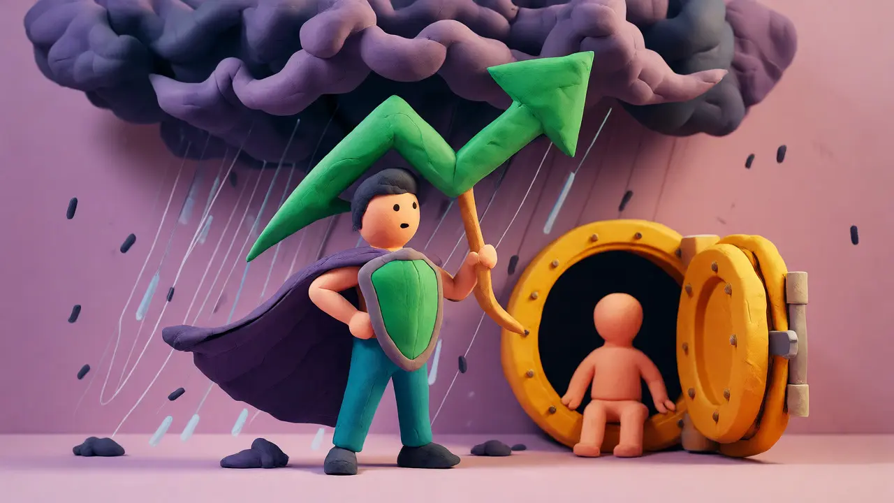 A clay hero hedging against a storm while another rests in a vault