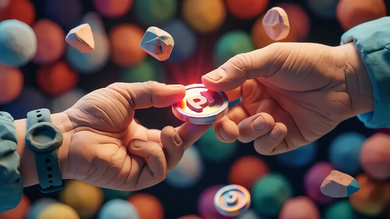 Clay hands exchanging a CPO token during the IDO launch process.