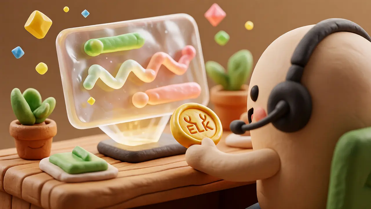Cute clay character managing cross-chain swaps with ELK tokens
