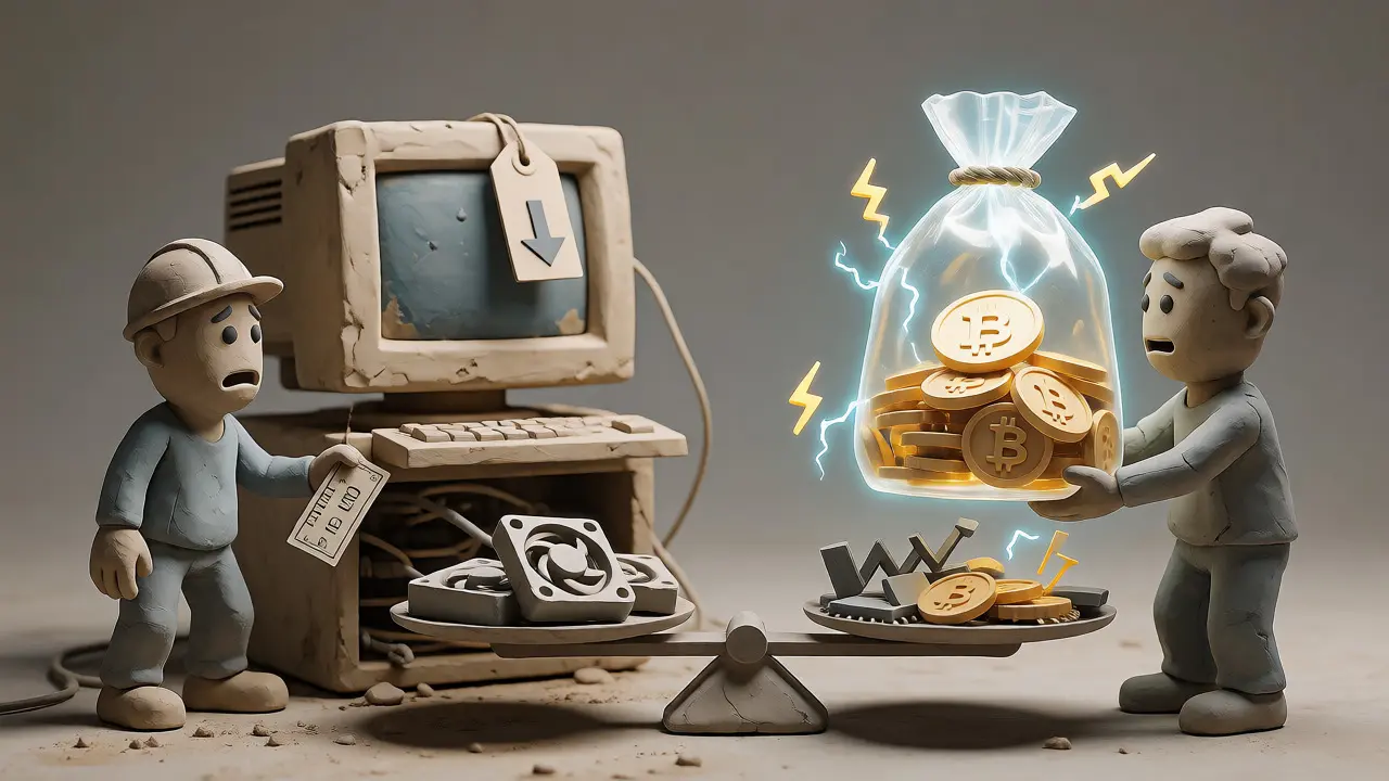 Illustration of mining hardware obsolescence vs staking slashing risks.